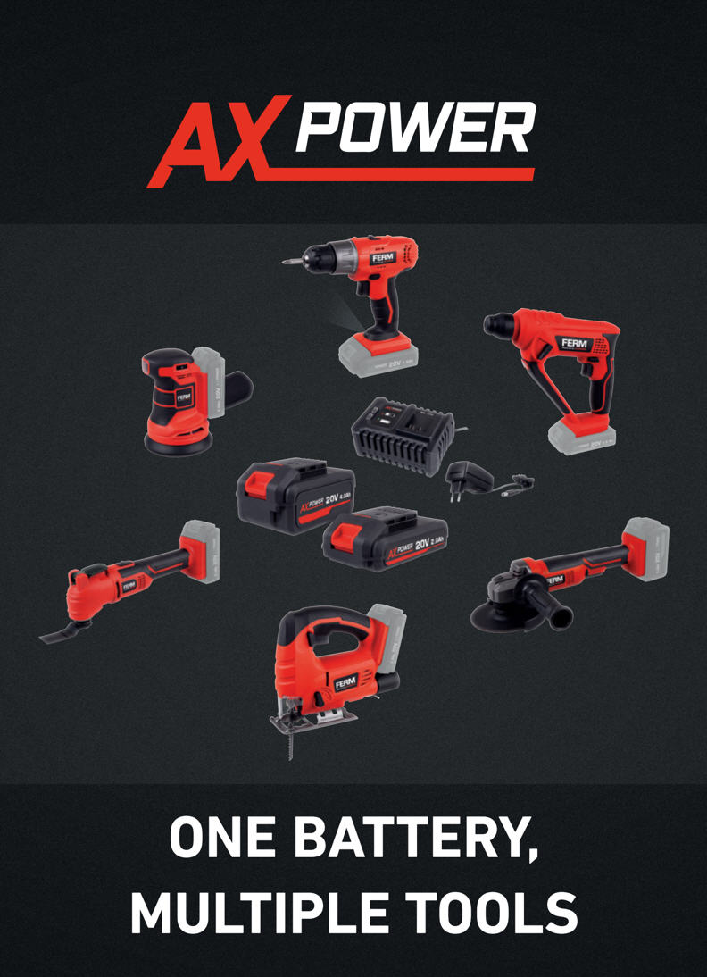 FERM AX-POWER Scie Sauteuse - 20V - Sans Batterie et Chargeur