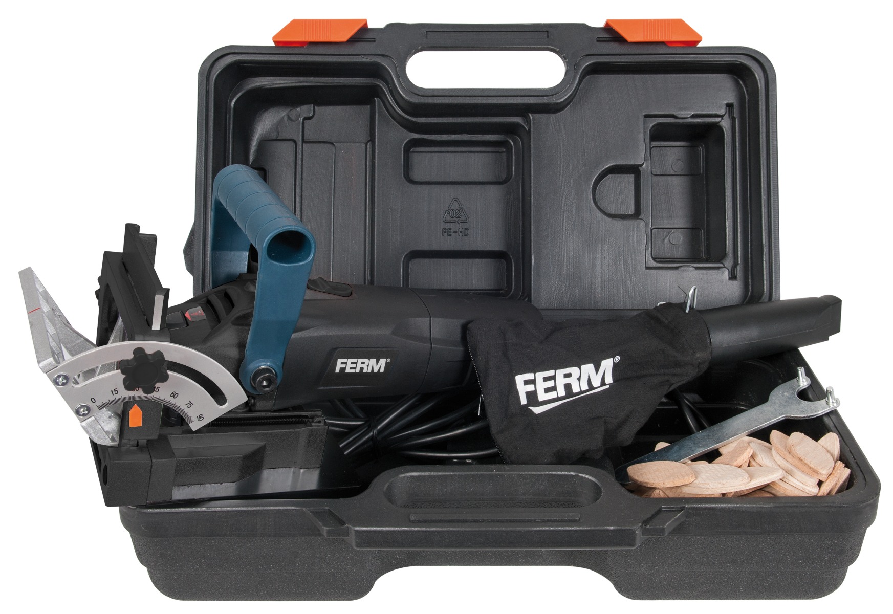 FERM Fresatrice Per Tasselli Piatti 900W. Include 1 Lama, 50 Tasselli Piatti E Sacchetto Di Aspirazione 11 FERM BJM1009 Fresatrice per tasselli piatti 900W