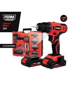 CDM1159_SET FERM AX-Power Cordless Drill 65 pcs Accessoiries Set