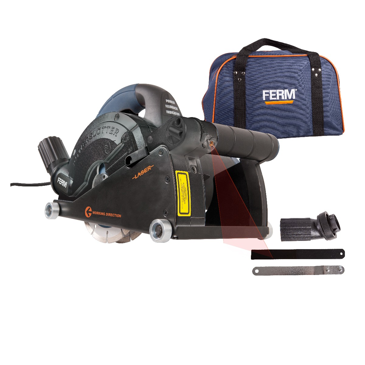 FERM Scanalatore 1600W 150mm. Dotato Di Laser. Include 2 Lame Diamantate (150 Mm) E Adattatore Aspirapolvere 13 FERM Scanalatore 1600W 150mm. Dotato Di Laser. Include 2 Lame Diamantate (150 Mm) E Adattatore Aspirapolvere -Makitae Outlet
